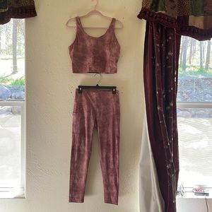 Leggings with matching sports bra.